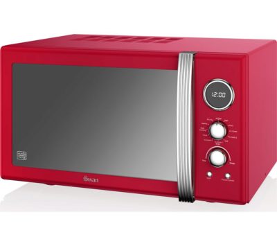 SWAN  SM22080RN Retro Digital Microwave with Grill - Red